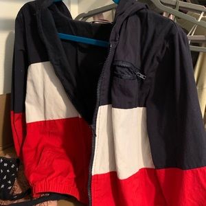 red, white, & blue windbreaker brandy melville